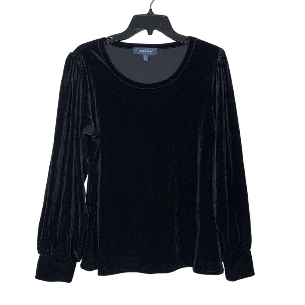 Modcloth Beyond Basic Long Sleeve Velvet Top
